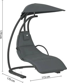 Висящ шезлонг Hesperide Mallorca, Цвят Шисти