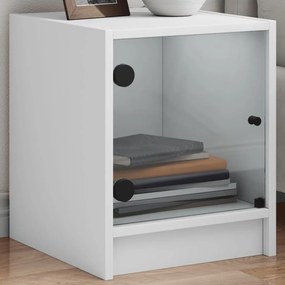 Sonata H Нощни шкафчета със стъклени врати 2 бр бяло 35x37x42 см