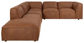Ъглов диван от изкуствена кожа в цвят коняк (ляв ъгъл) Fairfield Kentucky - Bonami Selection
