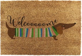 Изтривалка от кокосови влакна 40x60 cm Welcome Sausage Dog – Artsy Doormats