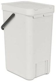Кош за разделно събиране на боклук Brabantia Sort&Go 1005516, 16 л, Дръжка, Възможност за стенен монтаж, Светлосив