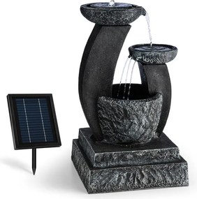 Blumfeldt FANTAGHIRO, градински фонтан, декоративен фонтан, 3W SOLAR LED полиресин каменен вид