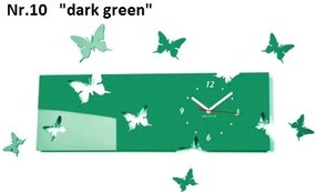 Стенни часовници с пеперуди, изработени от акрилно стъкло tъмнозелено