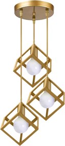 Lumid TopMebel E27 метален троен таванен плафон в златист цвят 30x40x70cm.