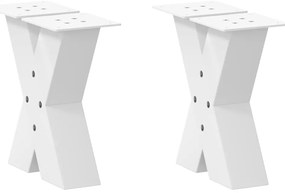 4012933 vidaXL Крака за масичка за кафе, X-образни, 2 бр., бели, 40 x (30-31) см, стомана