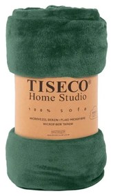 Тъмнозелена микро плюшена покривка за единично легло 150x200 cm Cosy - Tiseco Home Studio