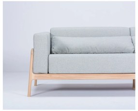 Синьо-сив диван с конструкция от дъбова дървесина , 240 cm Fawn - Gazzda