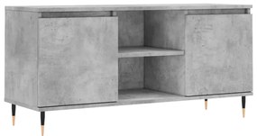 827008 vidaXL ТВ шкаф, бетонно сив, 104x35x50 см, инженерно дърво