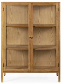 Витрина от декор от дъб в естествен цвят 90x126x40 cm Ceci – MOME