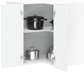 854099 vidaXL Кухненски стенен ъглов шкаф Porto, бял гланц, инженерно дърво