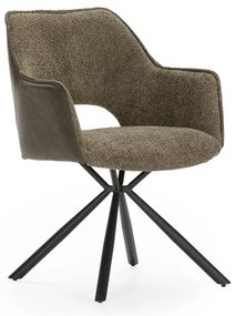 Зелени тапицирани трапезни столове в комплект с подлакътници 2 бр. Mariel – Marckeric