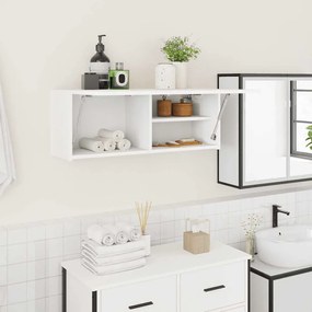 860076 vidaXL Стенен шкаф за баня, бял, 80x25x30 см, инженерно дърво