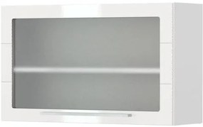 Висящ шкаф Hudson V5-90-1KSP with Витрина-White - White glossy