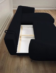 Ъглов диван Тери Мини-черен-ляв