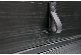 Черно нощно шкафче с чекмедже и врата Zola - WOOOD