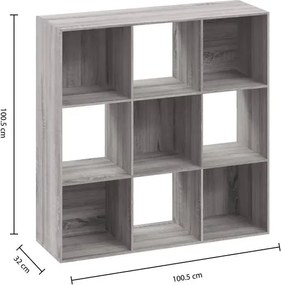 Рафт 5five Mix'n Modul, 9 отделения, MDF, 101x32x101 cm - Дървесен