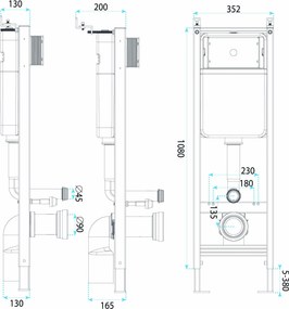 Комплект Структура за Вграждане за WC Slim 024N с Бутон HD Chrome
