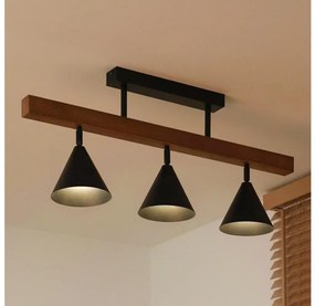 Duolla - Прикрепен полилей IRONLINE 3xG9/3W/230V бор/дъб/черен