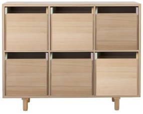 Нисък детски скрин от масивна пауловния в естествен цвят 25,5x88,5 cm Calle – Bloomingville Mini