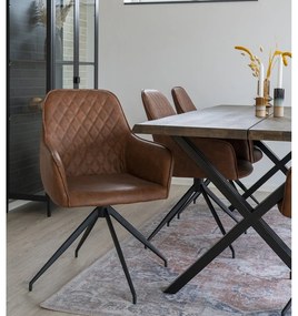 Светлокафяв тапициран трапезен стол Harbo – House Nordic