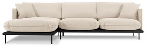 Бежов ъглов диван с кадифена повърхност , ляв ъгъл Auguste - Interieurs 86