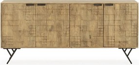 Скрин от масивно манго в естествен цвят 175x78x40 cm Priya – MOME