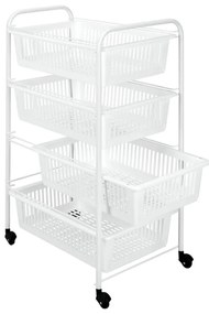 Мобилен рафт с 4 кошници Индия, дължина 35 cm - Metaltex