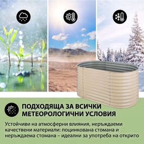 Blumfeldt High Grow, бежова, 1,6 m, повдигната леха, поцинкован алуминий