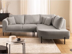 Кафяво-сив шенилов ъглов диван (десен ъгъл/L форма) Mauris – Ropez