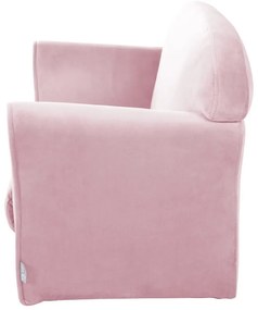 Светлорозов детски диван от кадифе 78 cm Lil Sofa - Roba