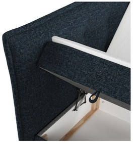 Тъмносиньо боксспринг легло с място за съхранение 140x200 cm Sinai – Maison de Rêve