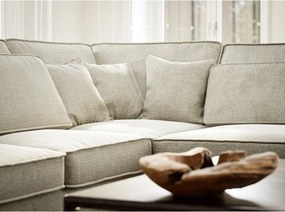 Сиво-бежов шенилов ъглов диван (десен ъгъл/L форма) Kirou – Maison de Rêve