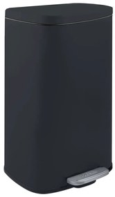 Матово черно стоманено кошче за боклук с педал 50 l Akira – Spirella
