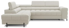 Кремав разтегателен ъглов диван с място за съхранение от букле (ляв ъгъл L форма) Ferucce – ELTAP