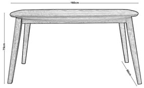 Трапезна маса Дом Ε803 цвят опушен бук
