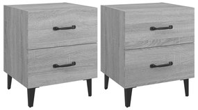 817294 vidaXL Нощни шкафчета, 2 бр, сив сонома, 40x35x47,5 см