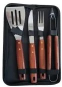 Комплект помощни прибори за барбекю 4-ка в калъф CN-(BBQ252) 194598 - Horecano