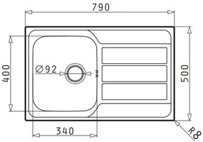 мивка Pyramis Athena 1B 1D-79X50-текстуриран