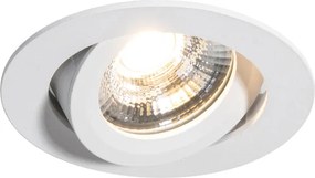 Вграден прожектор бял, накланящ се 8,2 см, с димируем LED до IP54 ултра тънък - Pupil