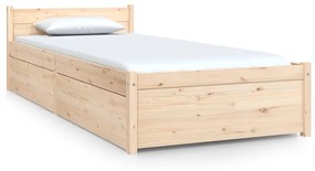 3103473 vidaXL Рамка за легло с чекмеджета, 75x190 см, Small Single