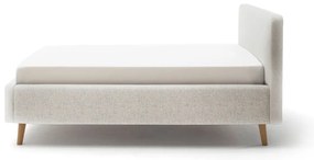 Бежово двойно легло 140x200 cm тапицирано с място за съхранение с включена подматрачна рамка Mattis – Meise Möbel