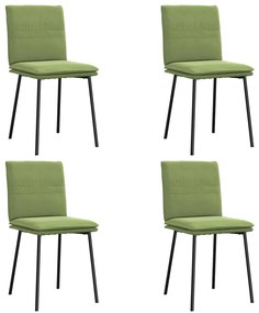 3315347 vidaXL Трапезни столове, 4 бр, светлозелени, кадифе