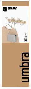 Бяла естествена алуминиева стенна закачалка Melody - Umbra