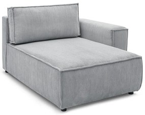 Светлосив модул за диван от велур, десен ъгъл Nihad modular - Bobochic Paris