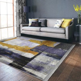 Жълт/тъмносин килим подходящ за пране 160x230 cm Unique – Mila Home