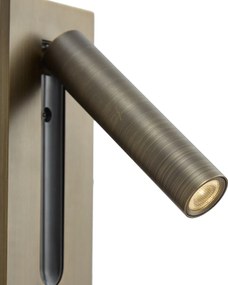 Комплект от 2 модерни стенни лампи тъмен бронз с LED - Plaza