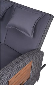 Сив градински диван от изкуствен ратан Bari – Garden Pleasure