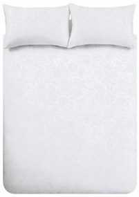 Бяло двойно удължено спално бельо от жакард 230x220 cm Fleur Matelassé – Bianca