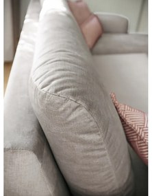 Бежов кадифен ъглов диван с подложка за крака, десен ъгъл Cosy Claire - Miuform