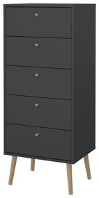 Антрацитен висок скрин 50x120 cm Bodo - Tvilum